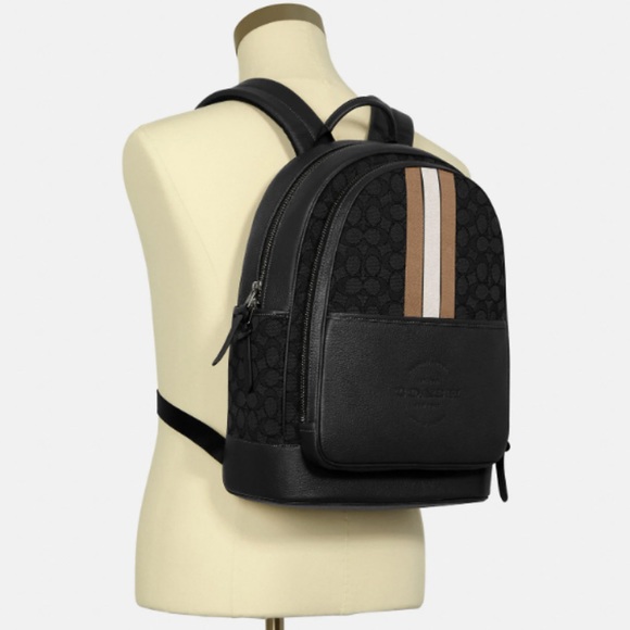 NWT Thompson Backpack In Signature Jacquard with Varsity Stripe - Picture 14 of 14